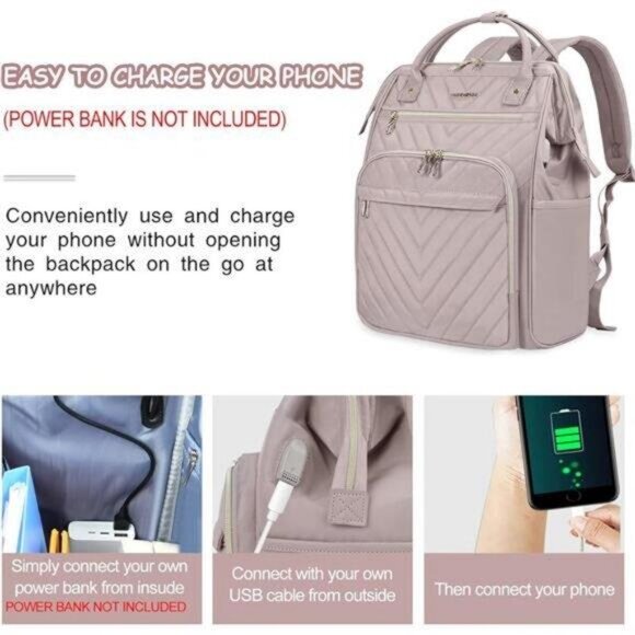 17 Inch Women's Laptop Backpack Computer Work Bag, Large - Picture 3 of 7